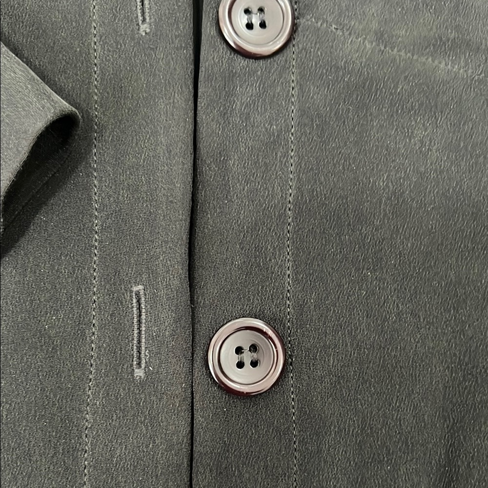 Finity Black Button-Up Silk Shirt - Picture 2 of 4